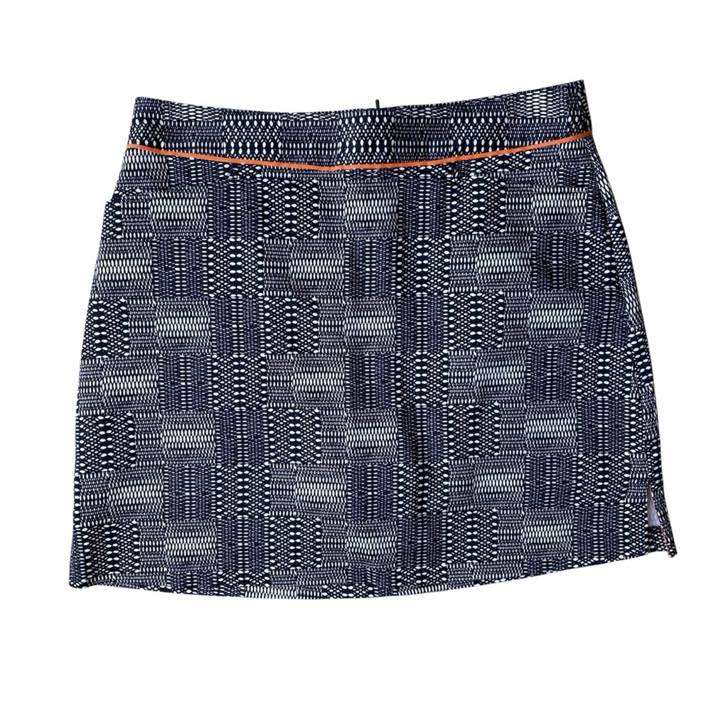Lady Hagen Golf Pickelball Skort Skirt Size 6 Navy Blue Dots Orange Trim Tennis